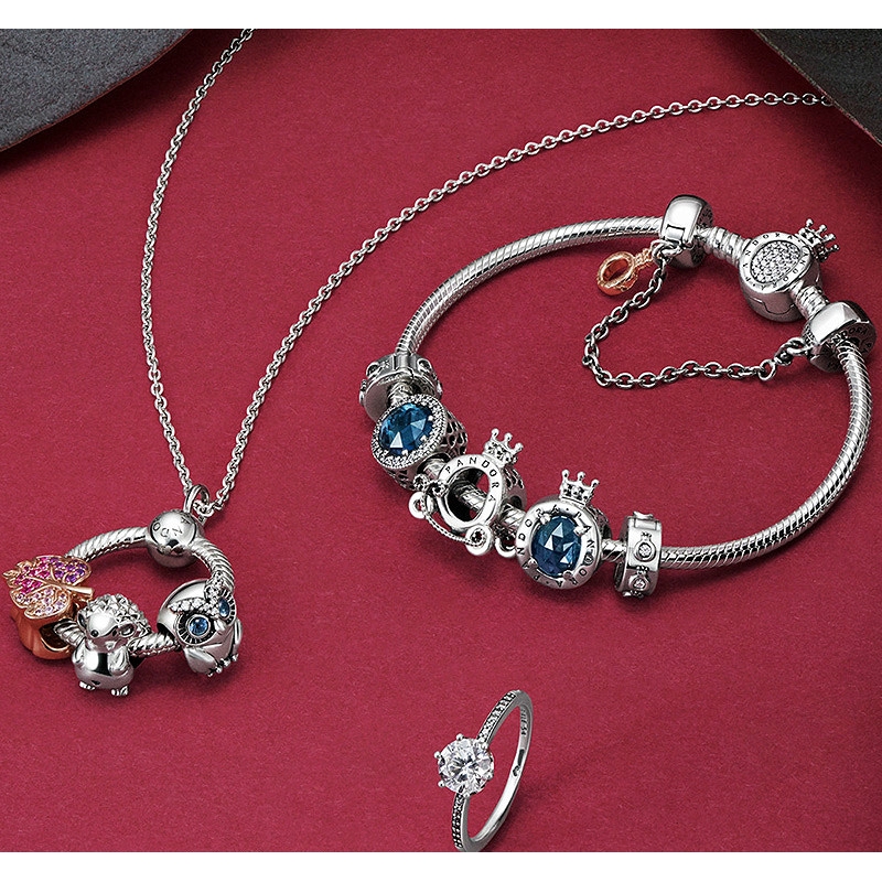ส่งฟรี PANDORA Charm Shining Crown Carriage String Decoration Simple Design Bracelet Fashion สร้อยข้อมือ เครื่องประดับ พร้อมส่ง แท