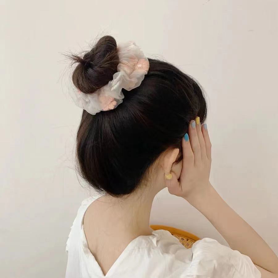 ส่งไว1-2วัน   ยางรัดผมเกาหลี เนื้อผ้าตาข่าย พร้อมส่งจากไทย