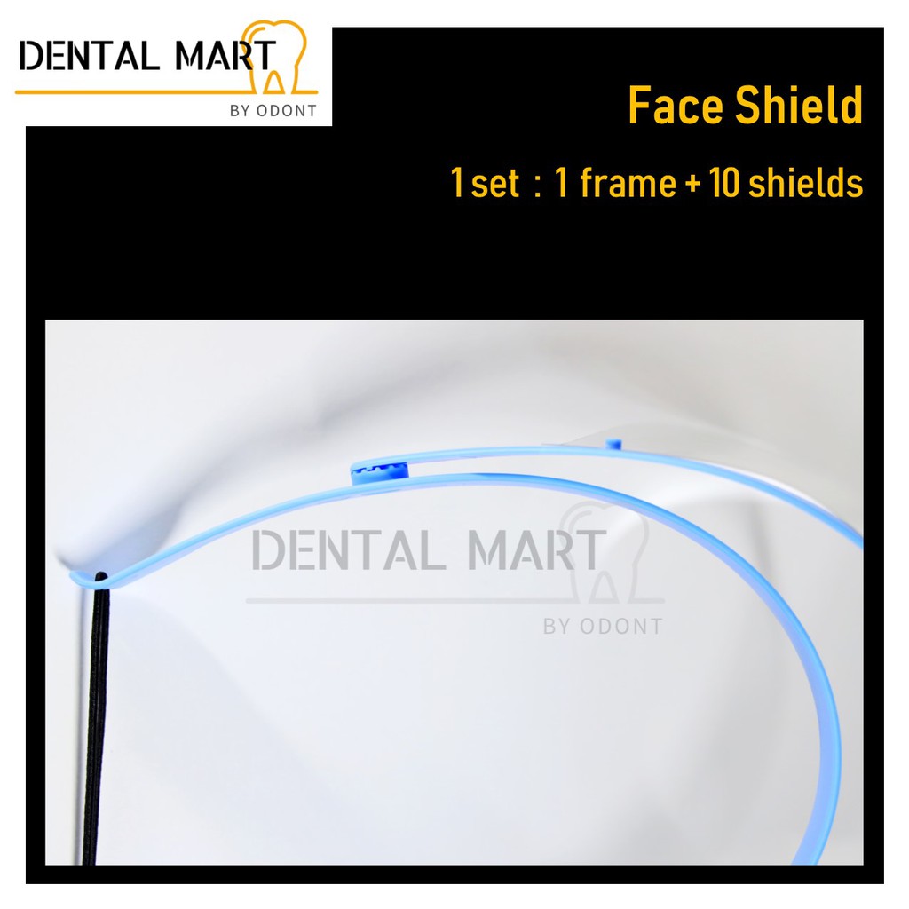 หน้ากากกันกระเด็น  Face shield พร้อมแผ่นใส 10 แผ่น