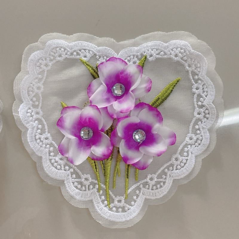 หัวใจตกแต่งเสื้อผ้า กระเป๋าdiy (5.5“x6”)