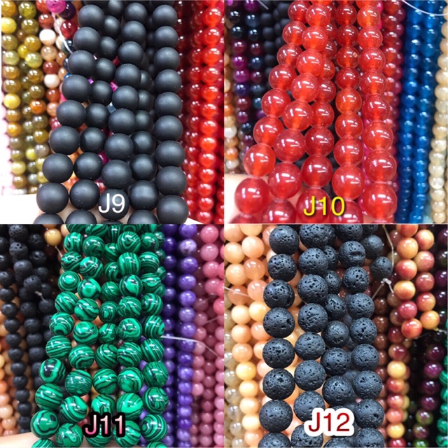 หินนำโชค หินแท้ คละสี 10มิล แพ็ค20เม็ด
