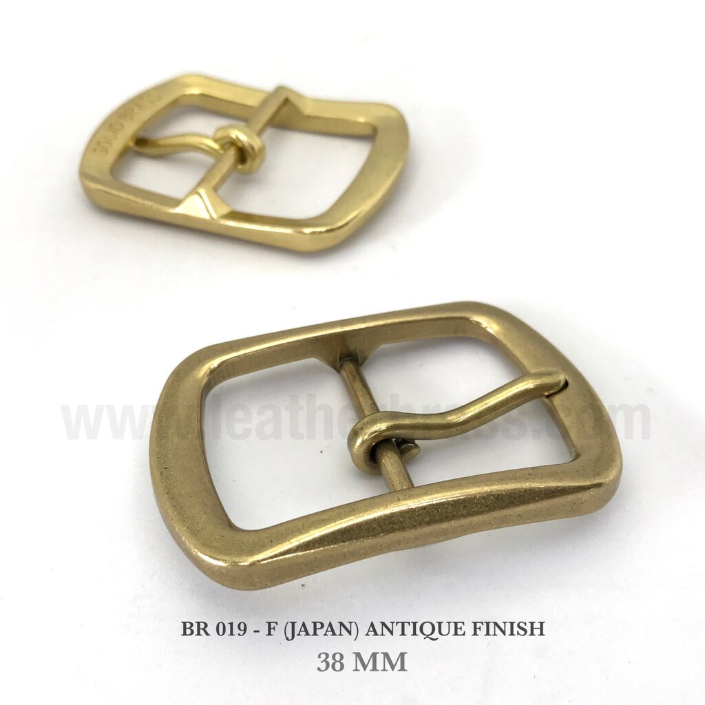 ฺBR019-F Japan หัวเข็มขัดทองเหลือง แบบ F ทรงญี่ปุ่น ขนาด 38 มิล หรือ 1.5 นิ้ว leatherbrass ** ราคาต่อชิิ้น**