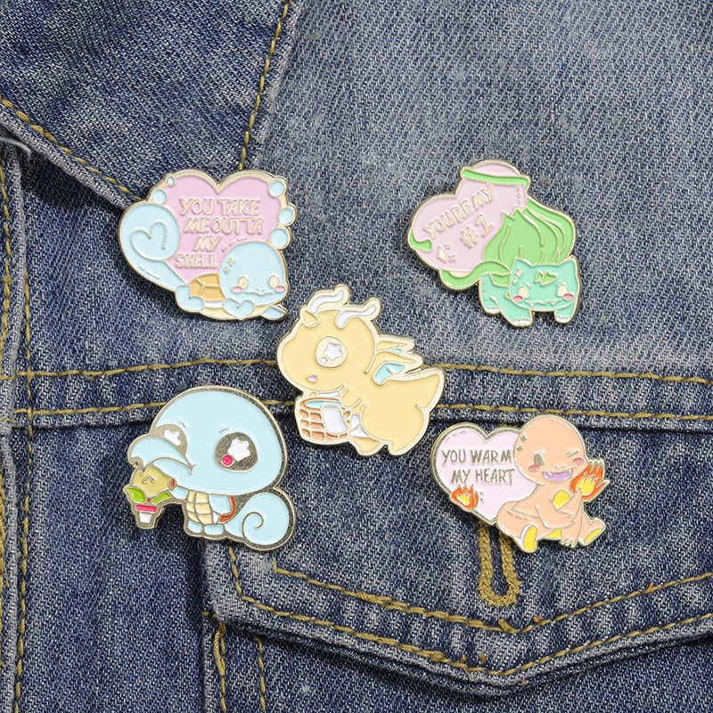 เข็มกลัด รูปการ์ตูน Pokemon Enamel Pins Elf Pocket Monster Pikachu เครื่องประดับ สําหรับเพื่อน