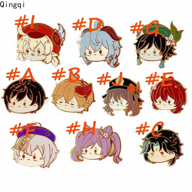 เข็มกลัด รูปการ์ตูนอนิเมะ Genshin Impacts Keqing Xiao Zhongli Klee Hutao Qiqi Ganyu Lapel Pin น่ารัก เครื่องประดับ สําหรับของขวัญ