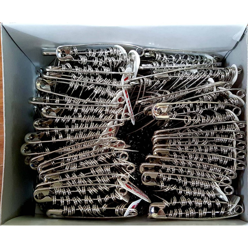 เข็มกลัดซ่อนปลาย เบอร์ 2 ตราระฆัง กล่องน้ำเงิน 864 ตัว