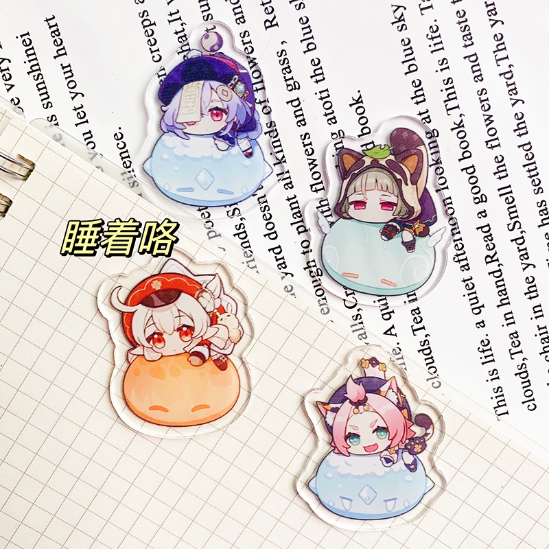 เข็มกลัดอะคริลิค ลายการ์ตูนเกม Genshin Impact Series น่ารัก สร้างสรรค์ สําหรับตกแต่งเสื้อผ้า กระเป๋า