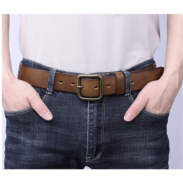 เข็มขัดแบบ สไตล์คาวบอย  วินเทจ  หนังวัวแท้  Leather  Belt  รุ่น MAP
