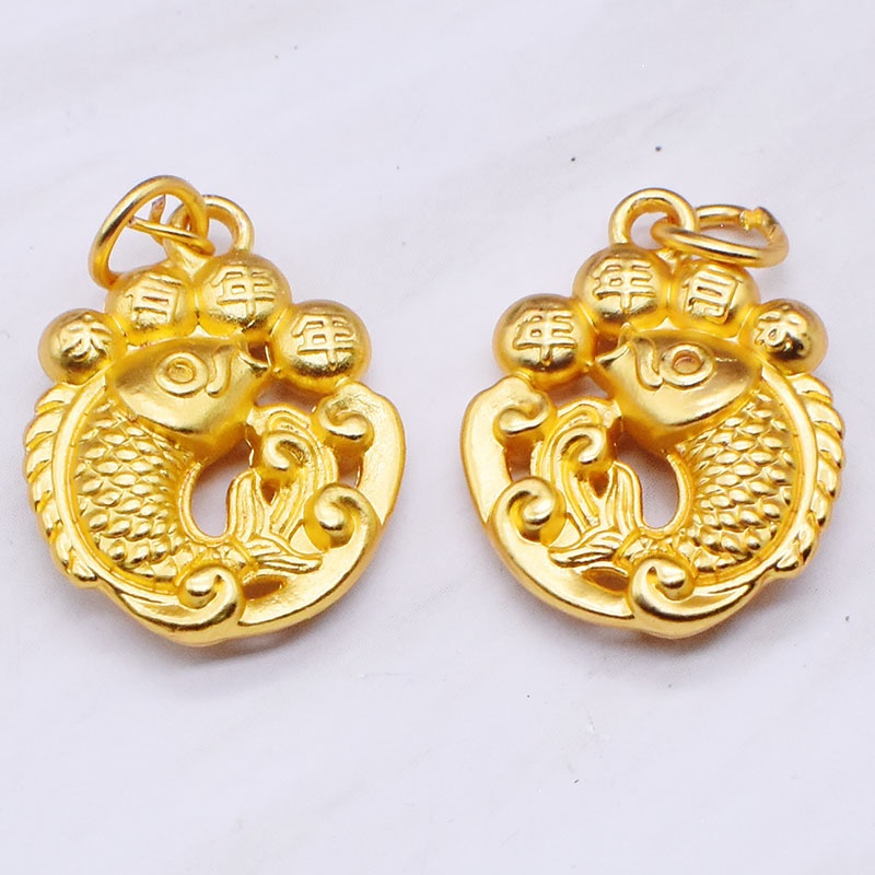 เครื่องประดับ จี้ปลาคาร์พ เนื้อแมตต์ สีทอง สําหรับทุกปี