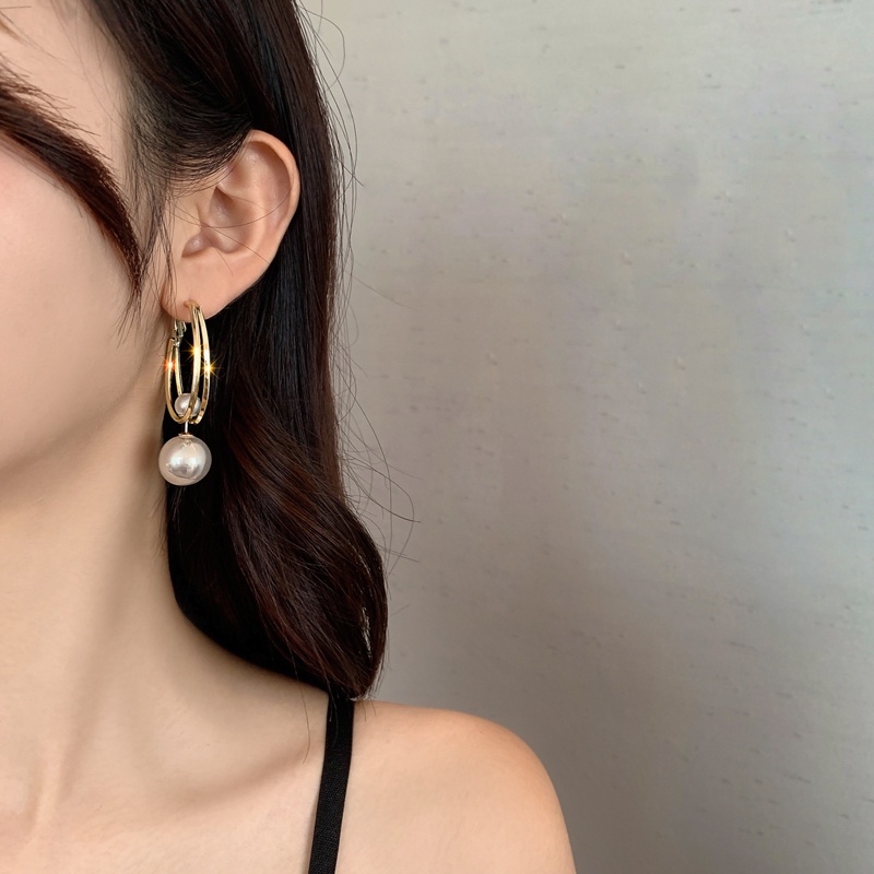 เครื่องประดับ ต่างหูกระดุม ประดับไข่มุก หรูหรา แฟชั่นสําหรับผู้หญิง
