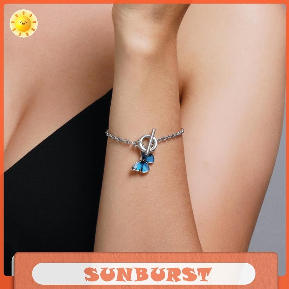 เครื่องประดับ สร้อยข้อมือ กําไลข้อมือ จี้ผีเสื้อ เรียบง่าย สําหรับผู้หญิง