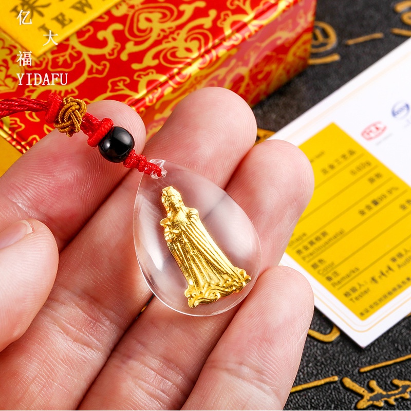 เครื่องประดับ สร้อยคอ จี้คริสตัลใส รูปพระพุทธรูป Matsu Guanyin Maitreya สําหรับวันแม่