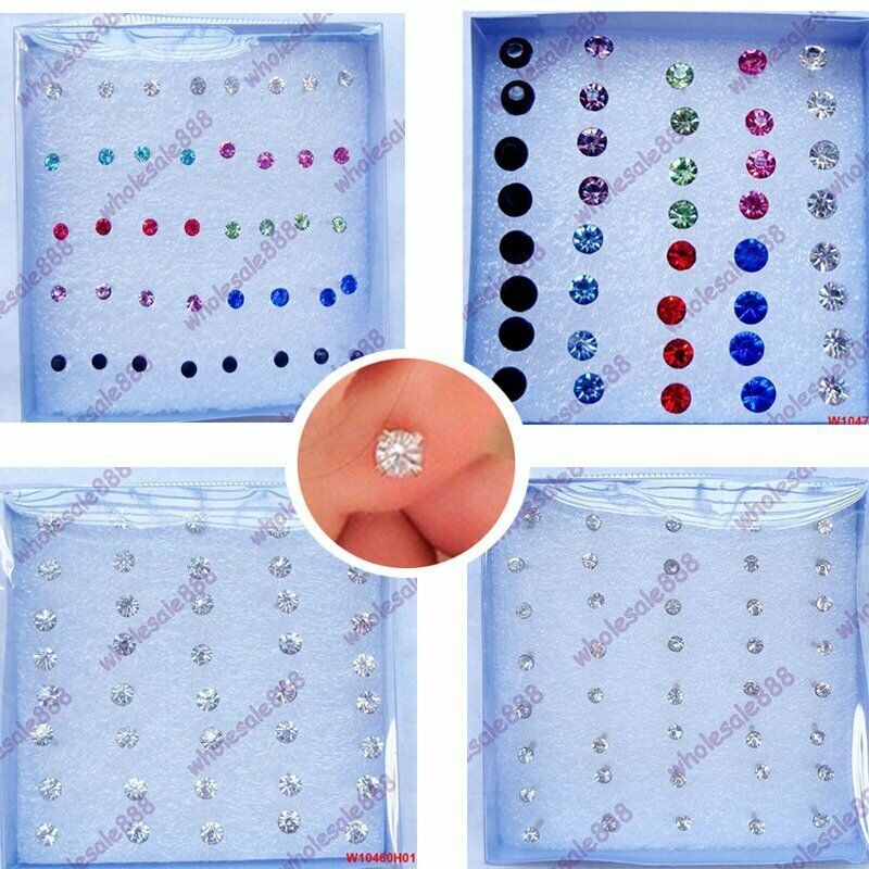 เครื่องประดับต่างหูคริสตัลแฟชั่นสตรี 20 คู่ / ชุด
