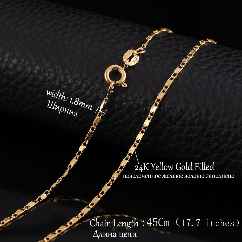 เครื่องประดับสร้อยคอโซ่ทองคํา 24 K สําหรับผู้หญิง