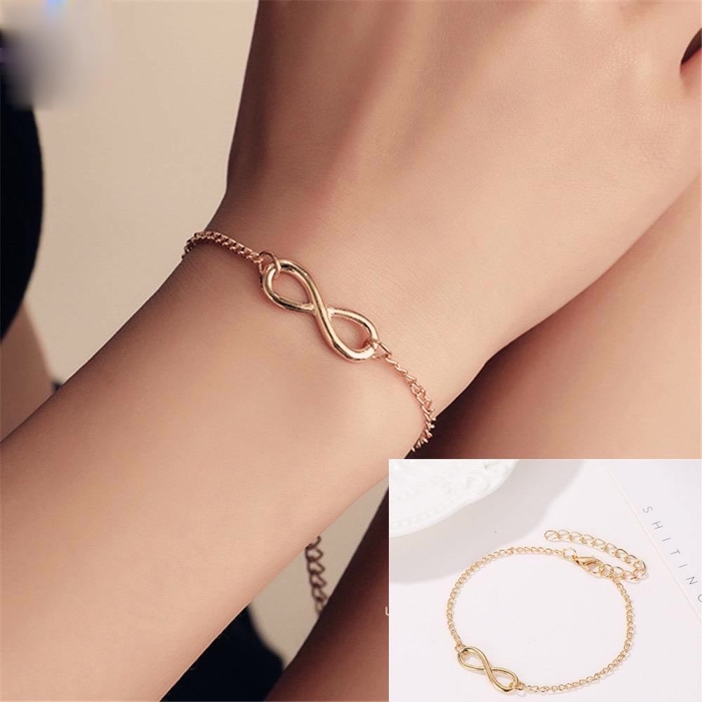 เครื่องประดับแฟชั่น สร้อยข้อมือ Infinity กำไลข้อมือเลขแปด 8 เลขมงคล สไตล์เกาหลี B13