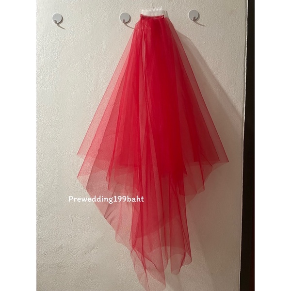 เวลเจ้าสาวสีแดง ผ้าติดผมเจ้าสาว เวลใส่กับชุดถ่ายพรีเวดดิ้ง เวลใส่กับชุดยกน้ำชา