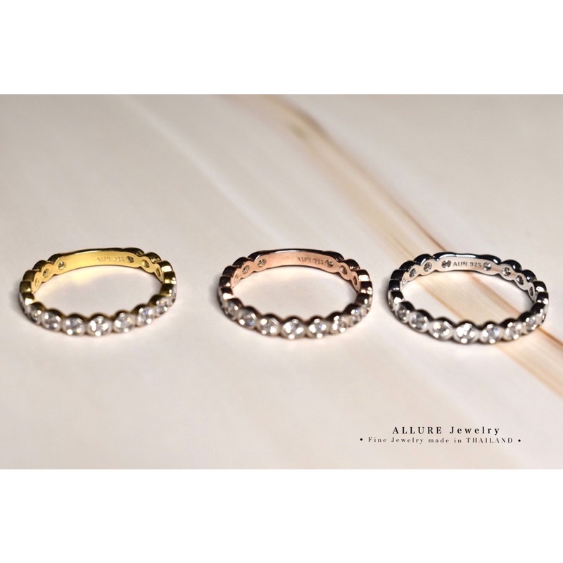 [แถมฟรีกล่องจิวเวอร์รี่] แหวนเพชรเงินแท้ชุบเคลือบทองคำขาว ✨ [ Darin ] Allure Jewelry