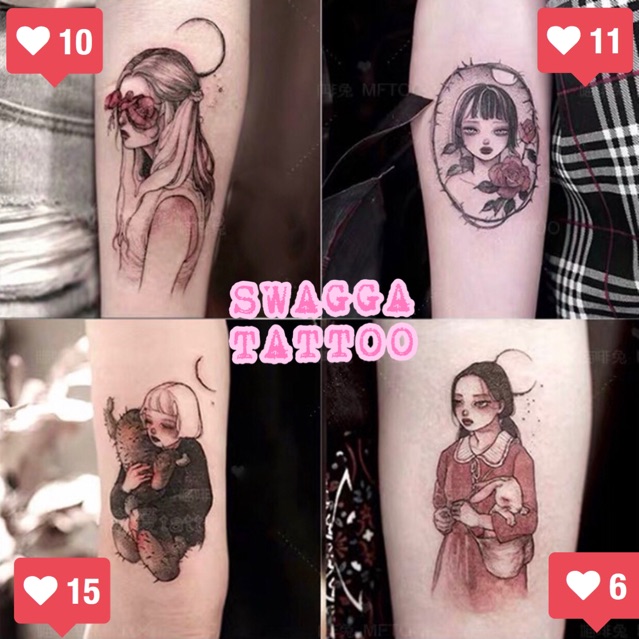 แทททู 10ใบ100บาท มินิมอล tattoo