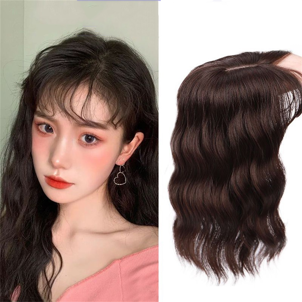 แผ่นต่อผมคลื่นน้ํา ขนาด 35 ซม. ที่มองไม่เห็น สําหรับปิดผมหงอก
