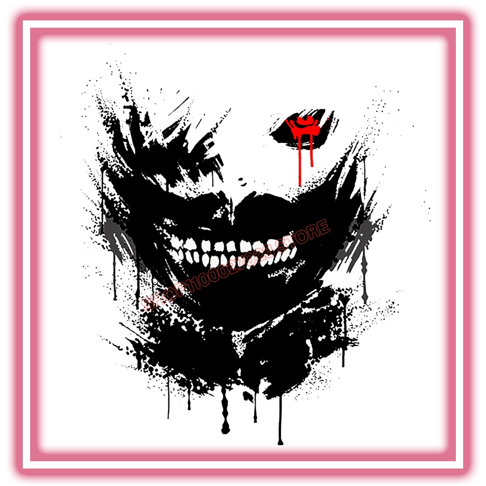แผ่นสติกเกอร์ ลายการ์ตูนอนิเมะ Tokyo Ghoul DIY สําหรับตกแต่งเสื้อผ้า