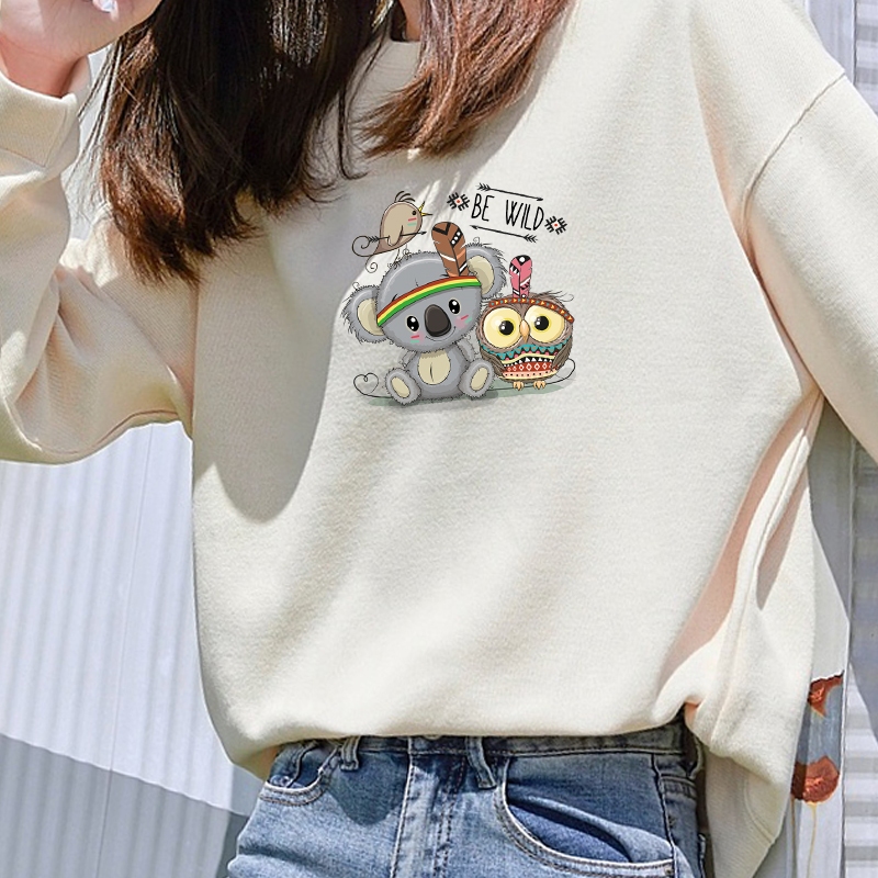 แผ่นสติกเกอร์ ลายสัตว์ป่า มีกาวในตัว สําหรับตกแต่งกางเกงยีน Diy