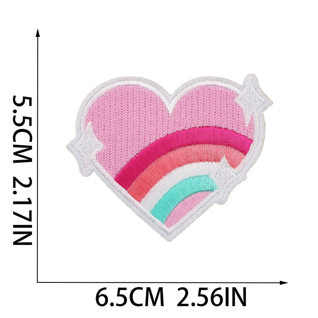 แผ่นแพทช์สติกเกอร์ ปักลายผีเสื้อ สีชมพูรุ้ง DIY สําหรับติดตกแต่งเสื้อผ้า