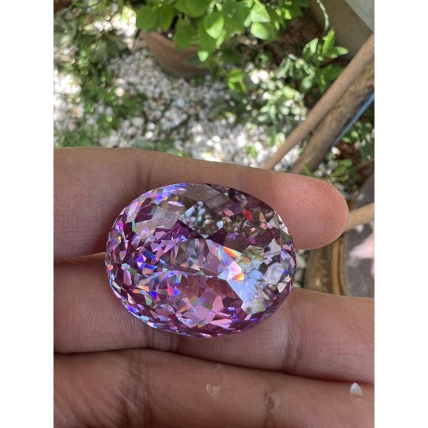 แพซ CZ LAVENDOR 35x30 mm weight 235 กะรัต (carats )แพซ CZ เพชรรัสเซีย เนื้อแข็ง
