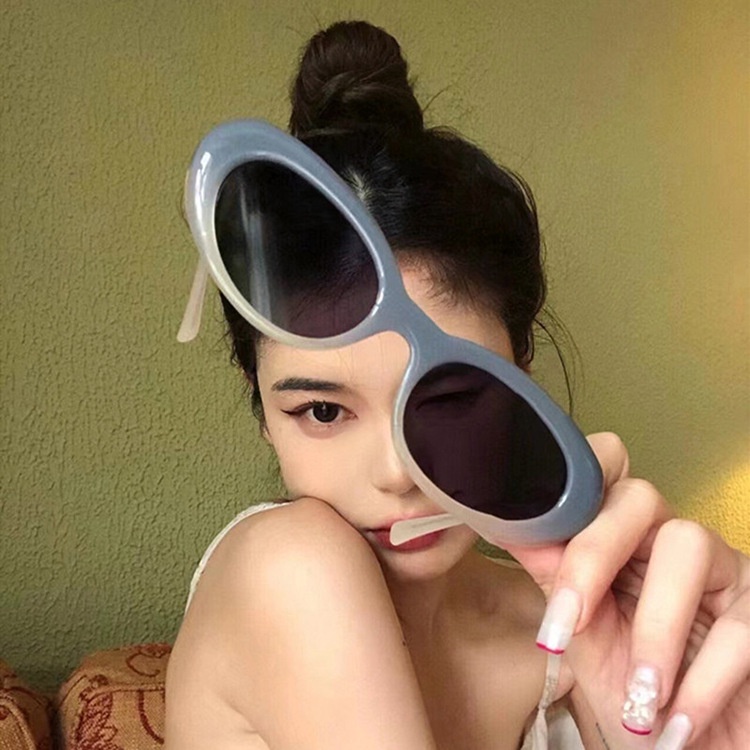 แว่นตากันแดด ทรงวงรี ทรงแคทอาย ป้องกันรังสียูวี แฟชั่นสําหรับสตรี