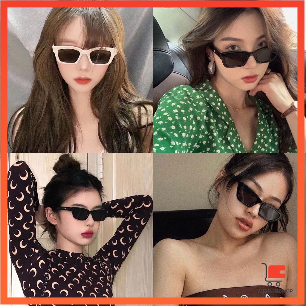 แว่นตากันแดด เลนส์ทรงสี่เหลี่ยม  unisex สำหรับสตรี แว่นตากันแดด Sunglasses