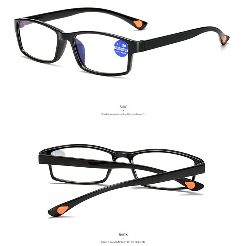 แว่นตาอ่านหนังสือ ป้องกันแสงสีฟ้า TR90 แว่นตาอ่านหนังสือเรซิ่น HD