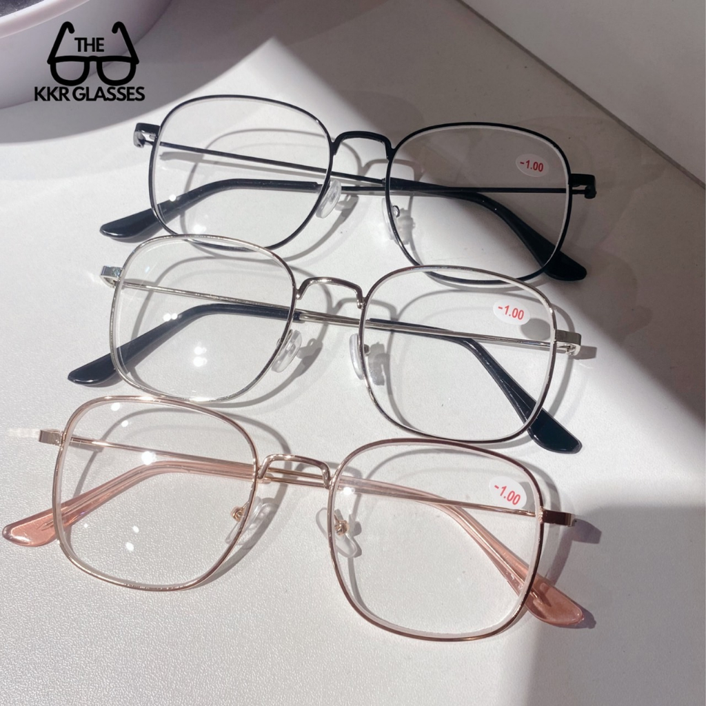 แว่นสายตา ทรงสี่เหลี่ยม เฉพาะค่าสายตาเท่านั้น มาตรฐาน ชายหญิงใส่ได้ มีปลายทาง