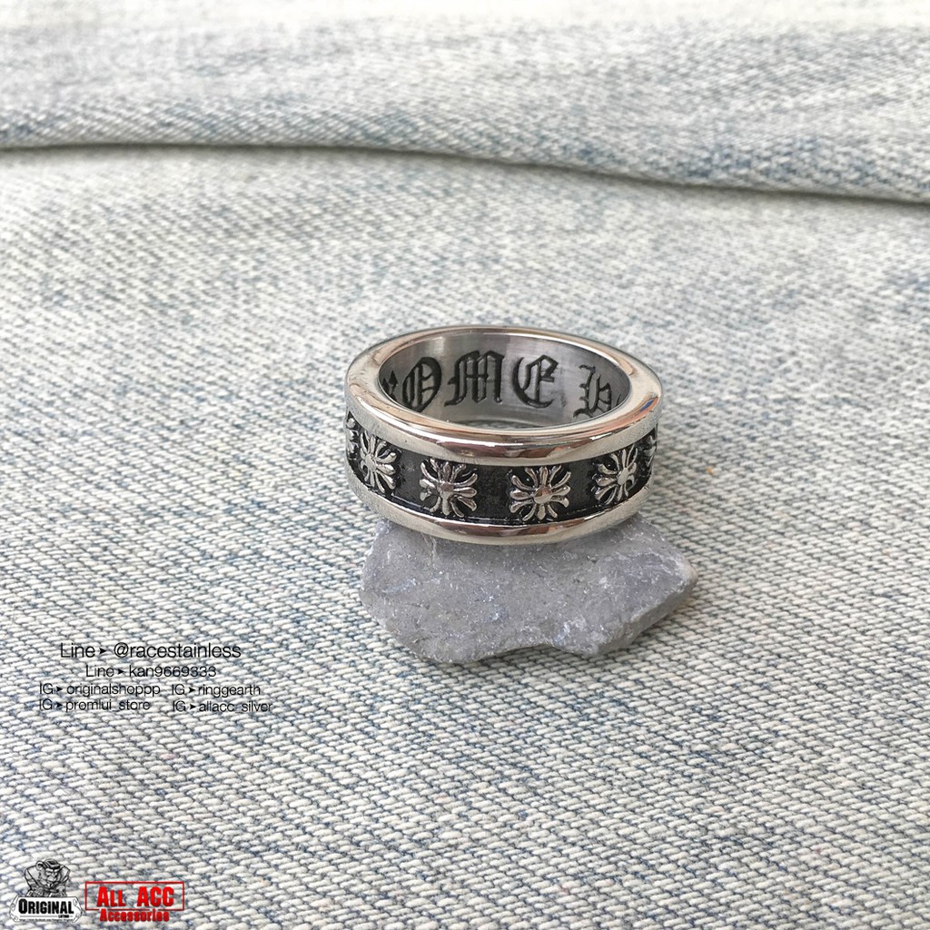 แหวน Chrome Heart Crossจิ๋ว สแตนเลสแท้ stainless 316l ring แหวนแฟชั่น แหวนผู้ชาย แหวนสแตนเลส originallution