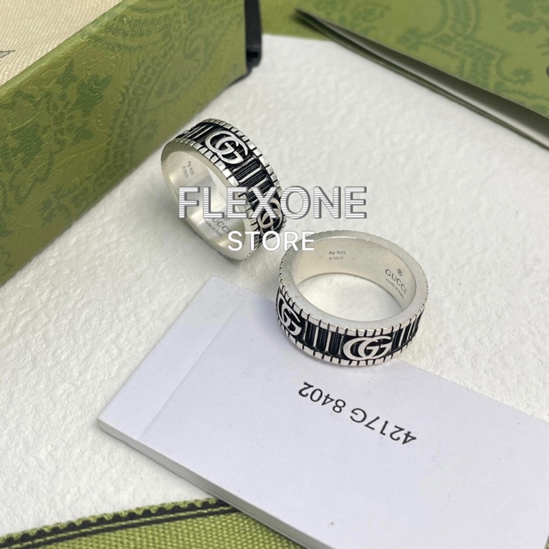 แหวน  Gucci Silver Double GG Ring เงินแท้