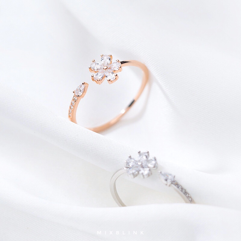 แหวน เงินแท้ 92.5% ส่งฟรี EMS ♡ รุ่น Blossom ♡ -  ( #P8 )