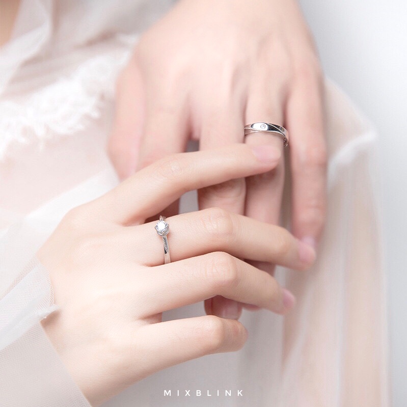 แหวนคู่ เงินแท้ 92.5% ส่งฟรี EMS ♡ รุ่น Forever ♡ -  ( #N6 )