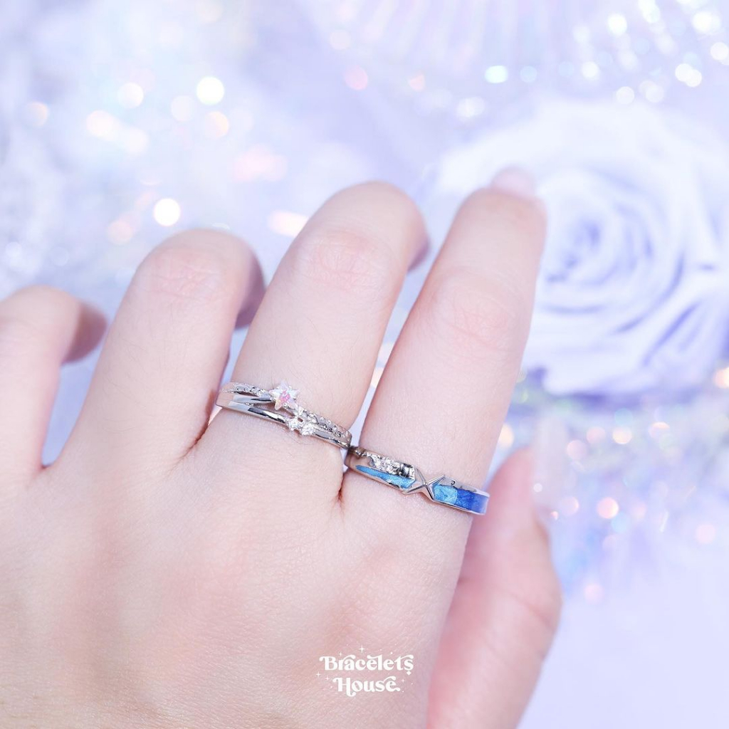 แหวนคู่เงินแท้ Sparkle Star  ส่งฟรี EMS !