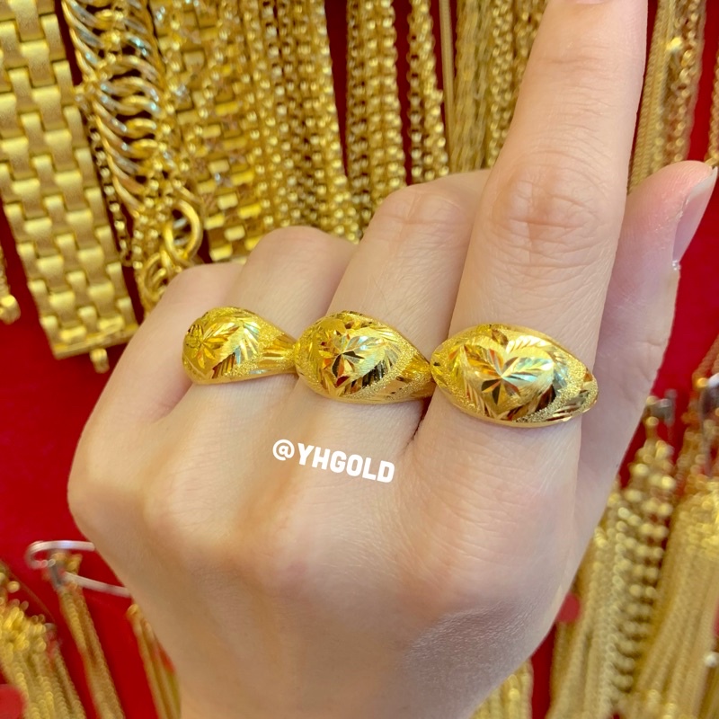 แหวนทองครึ่งสลึงYonghenggold คละแบบ มีใบรับประกัน ทักแชทเลือกลายได้ค่ะ