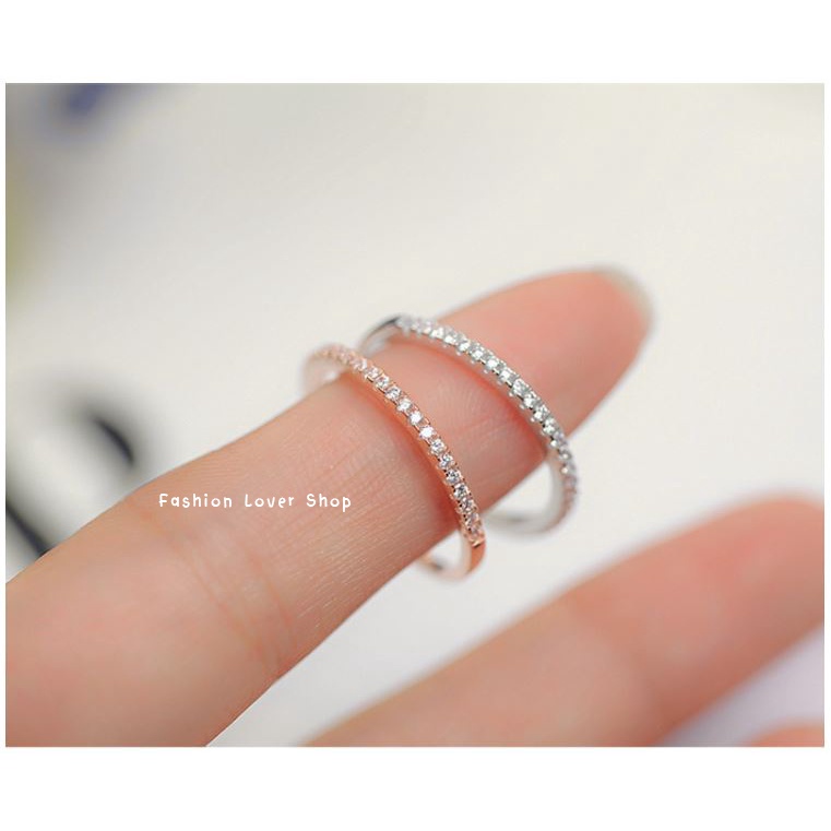 แหวนมินิมอล แหวนแต่งงาน แหวนเพชร เงินแท้925  พร้อมส่ง