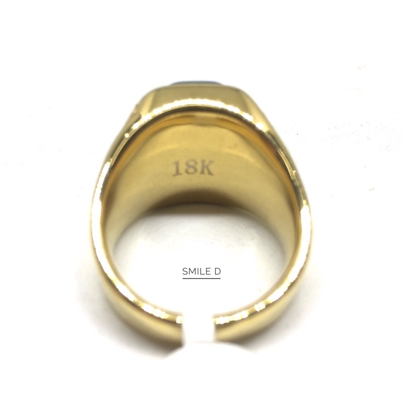 แหวนหยกทรงเหลี่ยม 18k