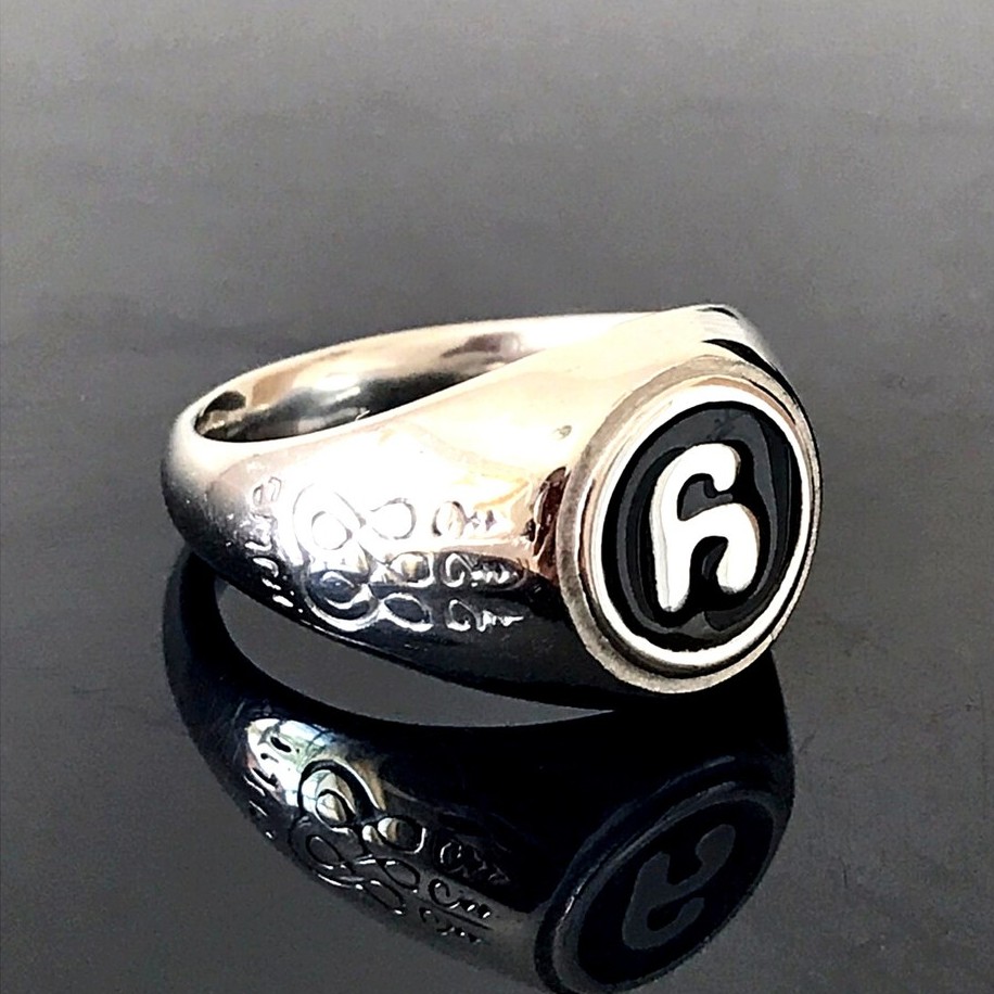 แหวนหัวนะโมสีเงินสแตนเลสแท้ สลัก18k  แหวนนะโม นครศรีฯ แหวน