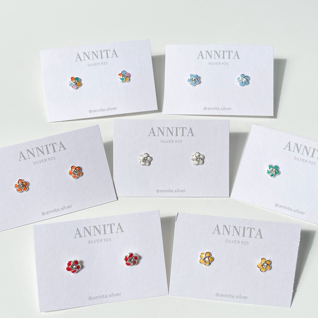 โค้ด 3F875 ลด 45.- // flower earrings / ต่างหูเงินแท้925 ต่างหูดอกไม้เงินแท้  / sterling silver สินค้าพร้อมส