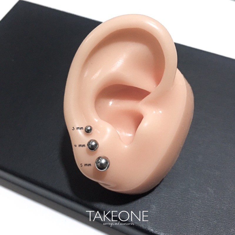 ใส่โค้ด TAKEONE01(ลดเพิ่ม 10.-)  เพิ่มขนาดใหม่ ต่างหูตุ้มกลมสแตนเลส | ไม่ลอกไม่ดำ