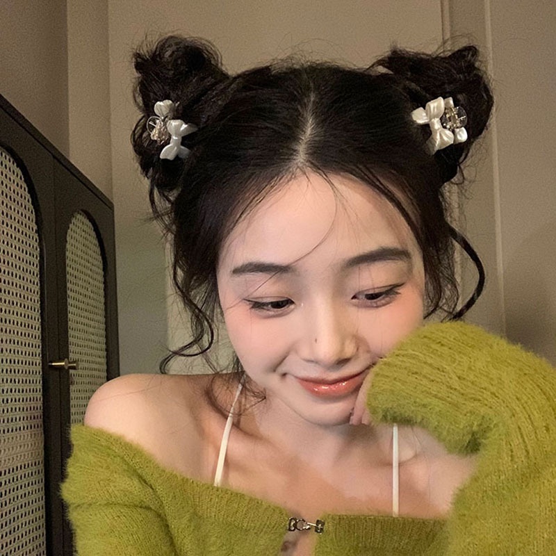 ใหม่ กิ๊บติดผม ประดับโบว์น่ารัก สีขาว แฟชั่นสําหรับผู้หญิง 3 ซม. 2023