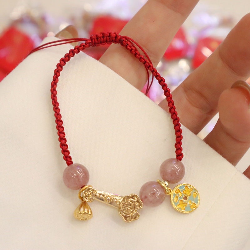 ใหม่ !!! ยอดฮิต กำไลหินหยก สีพาลเทล กำไล ด้ายถัก ด้ายแดง เสริมมงคล