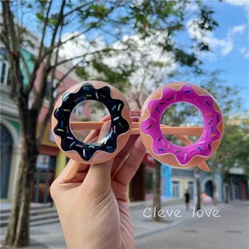 ใหม่ แว่นตาโดนัท เค้ก น่ารัก ตลก ตกแต่งปาร์ตี้ ผู้หญิง แว่นตา รูปภาพ ทุกเพศ