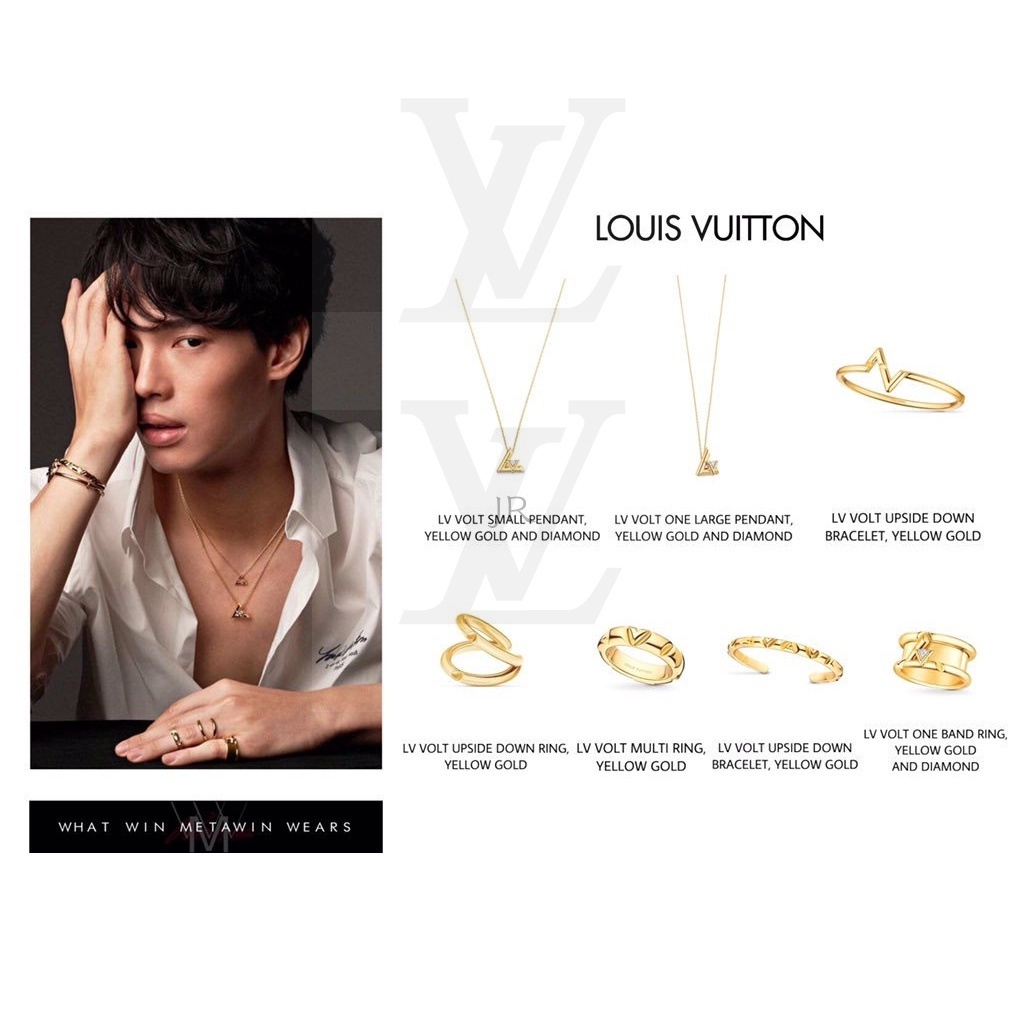 ใหม่ แหวนโวลต์ LV Loui S Vuitton สีขาว ทอง และสีทอง 2022