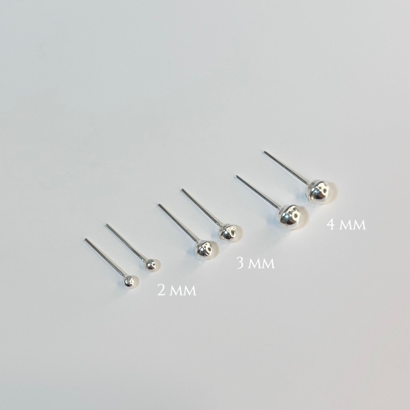 ♡ The blossom silver | Stud dot | ต่างหูหมุดกลม ต่างหูเม็ดบอล เงินแท้925 เงินแท้ (ต่อคู่)