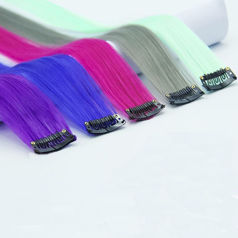 ✨✨ไฮไลท์ทูโทน สีย้อมผม แฮร์พีช ผมปลอมวิกผม ชิ้นต่อผมวัสดุเคลือบด้าน ไม่เงา