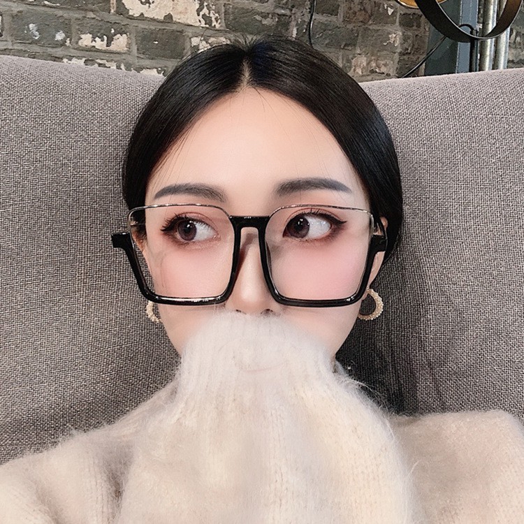 【0°-500° Short-sighted】แฟชั่น INS ผู้หญิงขนาดใหญ่สแควร์แว่นสายตาสั้นแว่นตาสำหรับคนหนุ่มสาว
