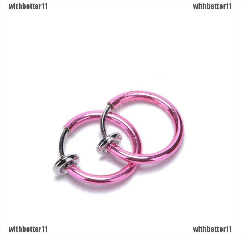 【with•TER】ต่างหูสตั๊ดปลอม สไตล์พังก์ เจาะร่างกาย จมูก ปาก 2 ชิ้น