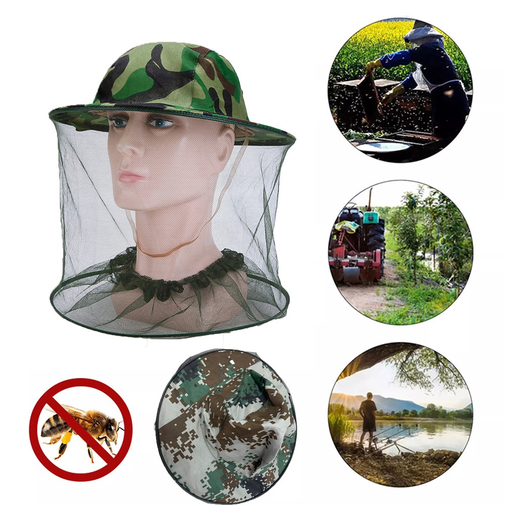 【สินค้าพร้อมส่ง】หมวกตาข่าย หมวกมุ้งตาข่ายกันแมลงกตาข่ายกันยุงลายพรางกปีก